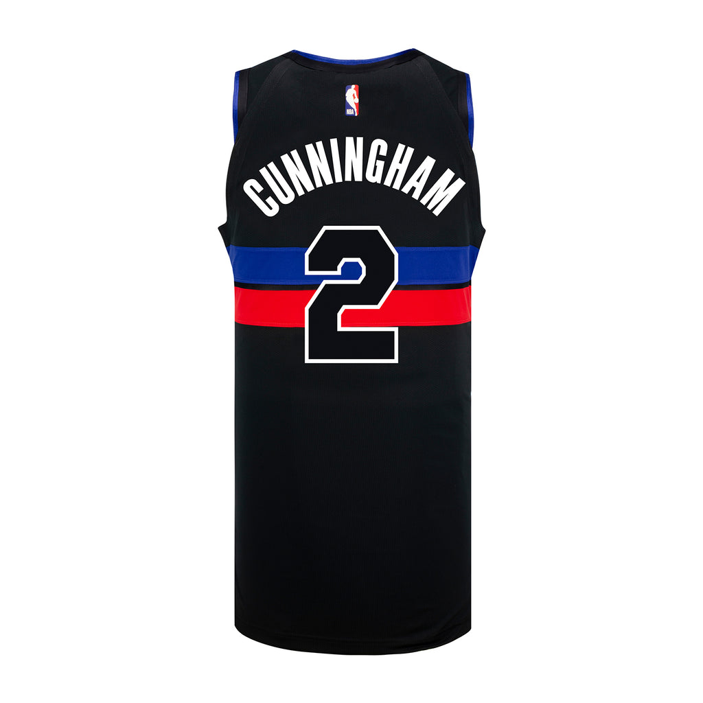 Nike Men's 2022-23 City Edition Detroit Pistons Cade Cunningham #2 Green Dri-Fit Swingman Jersey, Medium