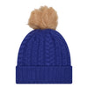 Ladies Detroit Pistons New Era Luxe Faux Fur Knit In Blue - Back View