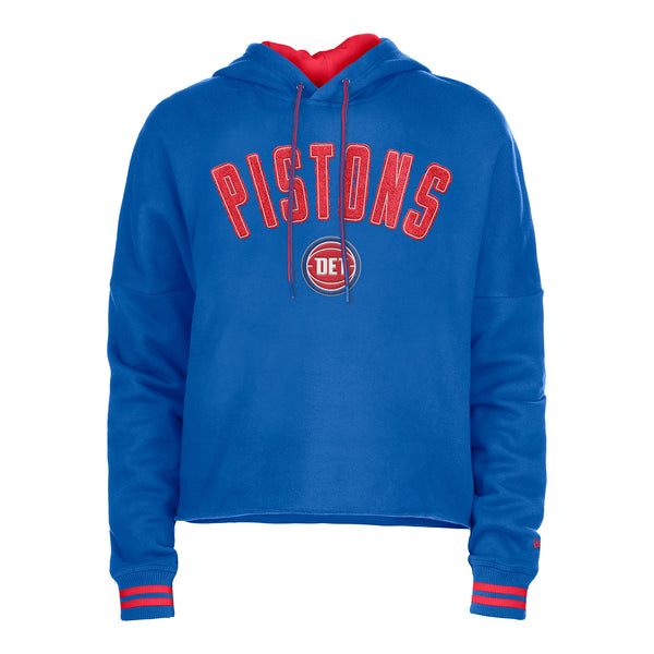 Ladies Detroit Pistons New Era Wordmark Hooded Sweatshirt