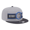 Detroit Pistons New Era 2024 NBA Draft 950 Snapback In Grey - Front Right View