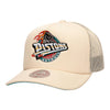 Mitchell & Ness Pistons Hardwood Classic Trucker Hat In White - Front View