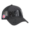 Detroit Pistons New Era Midnight Ink Trucker Hat - Front Right View