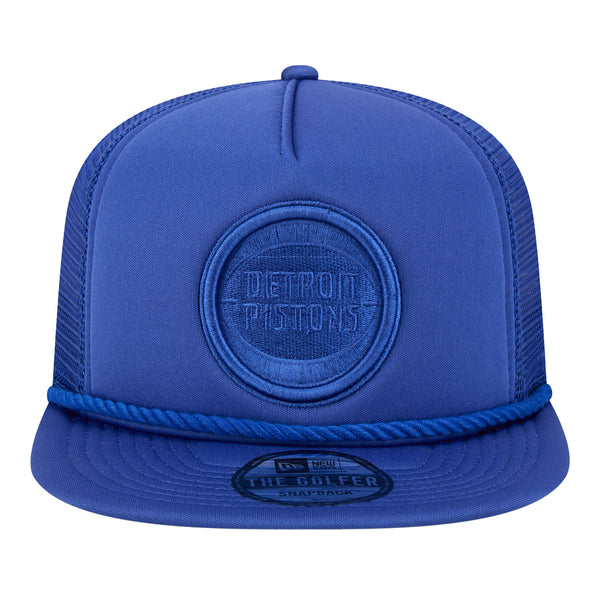 Detroit Pistons New Era Tonal Golfer Rope Hat In Blue - Front View