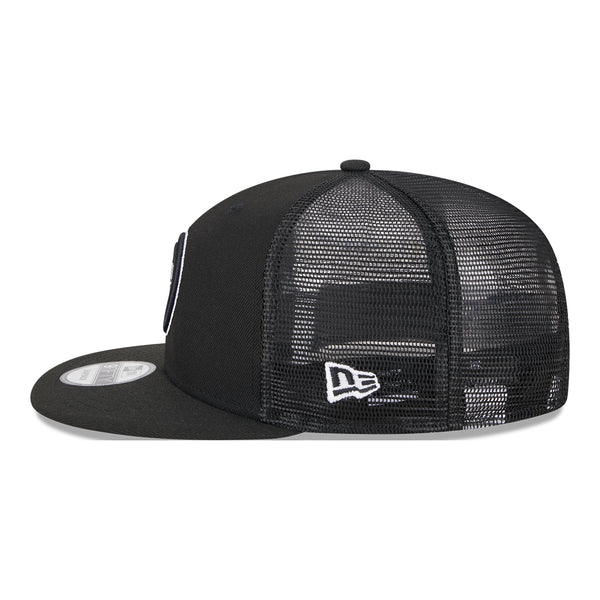 Detroit Pistons New Era 950 Meshback Trucker Snapback - Left Side View