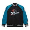 Mitchell & Ness Pistons Grant Hill Satin Varsity Jacket In Black - Front View