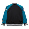 Mitchell & Ness Pistons Grant Hill Satin Varsity Jacket In Black - Back View