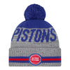 Detroit Pistons New Era Runners Pom Knit In Grey - Front View