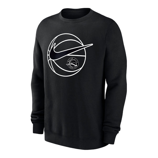 Detroit Motor City Cruise Basketball Crewneck Sweatshirt In Black - Front View