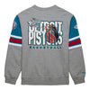 Mitchell & Ness Pistons Hardwood Classic Crewneck Sweatshirt In Grey - Back View