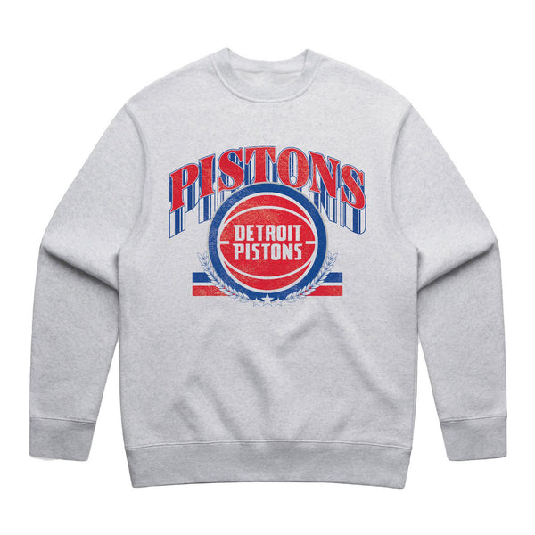 Detroit Pistons Vintage Collection Stacked Crewneck Sweatshirt - Front View