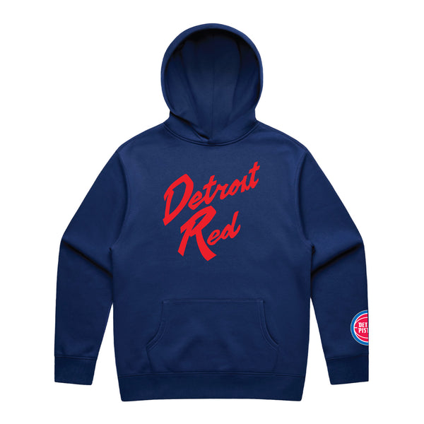 Detroit Pistons Malcolm X Detroit Red Hoodie - Front View