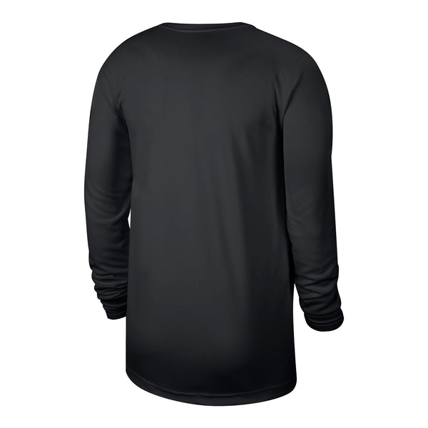 Nike Pistons 2024 Practice Team Long Sleeve T-Shirt In Black - Back View