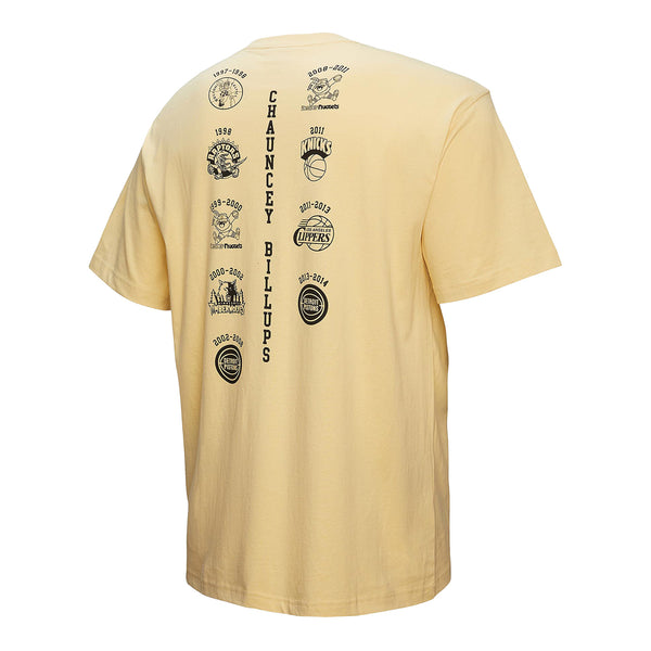 Mitchell & Ness Pistons Chauncey Billups Hall of Fame T-Shirt In Yellow - Back View