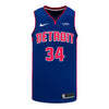 Detroit Pistons Bobi Klintman Nike Icon Swingman Jersey In Blue - Front View