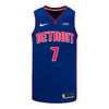 Detroit Pistons Wendell Moore Jr Nike Icon Swingman Jersey In Blue - Front View