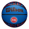 Detroit Pistons Graffiti Full Size Basketball In Blue - Front View