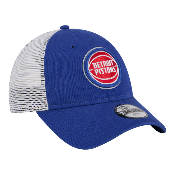 Youth Detroit Pistons New Era 940 Trucker Snapback - Front Right View