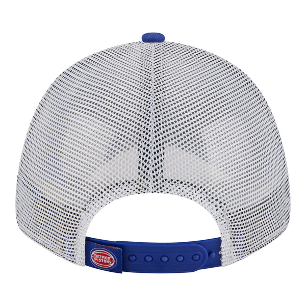 Youth Detroit Pistons New Era 940 Trucker Snapback - Back View