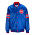 Youth Detroit Pistons Starter Scout Satin Snap Up Jacket In Blue - Front View