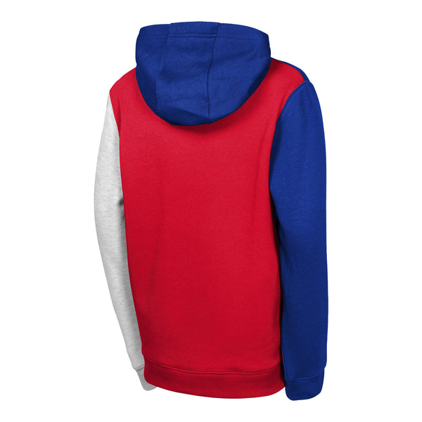 Youth Detroit Pistons Outerstuff Splash Colorblock Hooded Sweatshirt In Blue - Back View