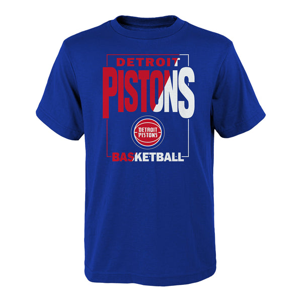 Youth Detroit Pistons Coin Toss T-Shirt In Blue - Front View