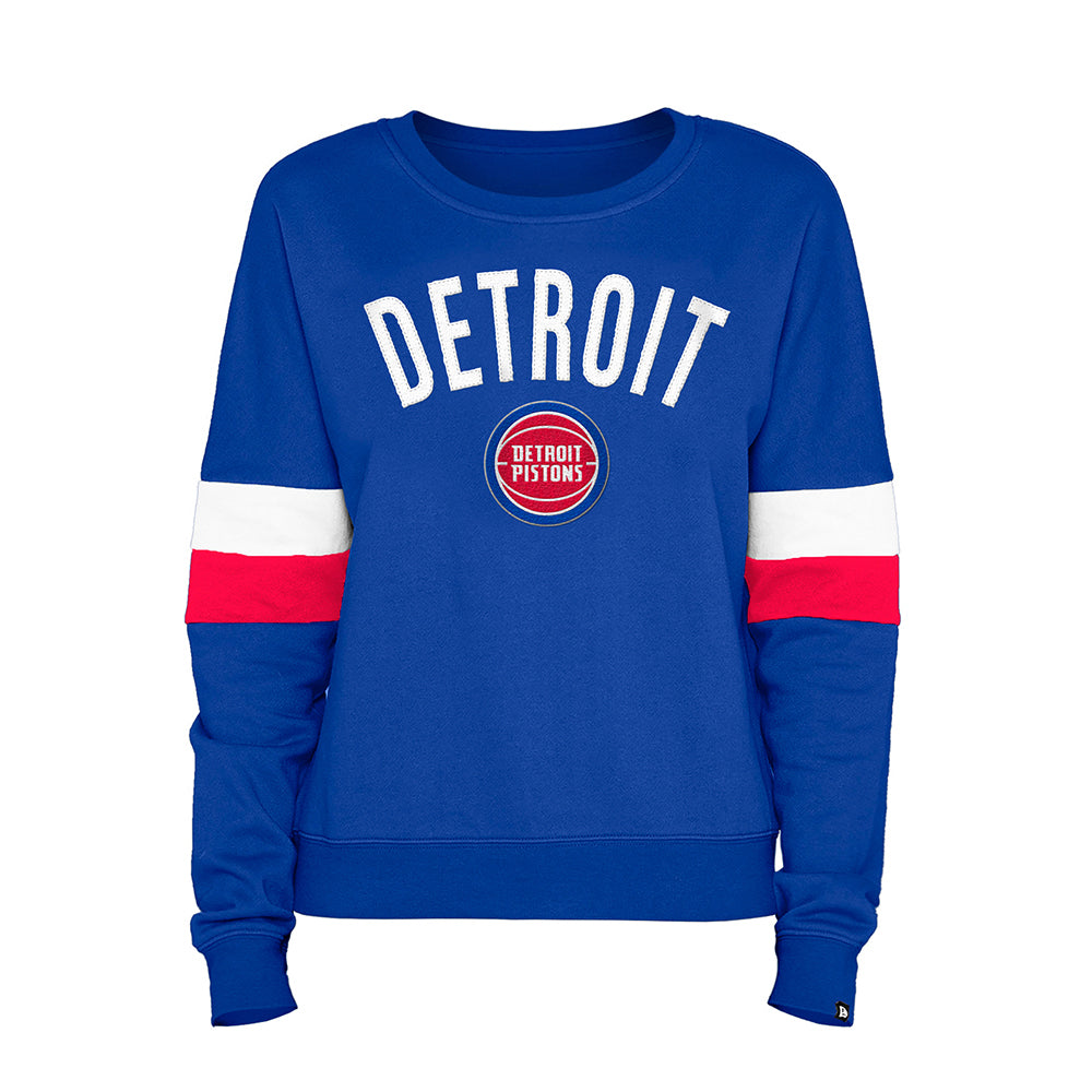 New Era Women's Detroit Pistons Blue Logo Long Sleeve Shirt, XL
