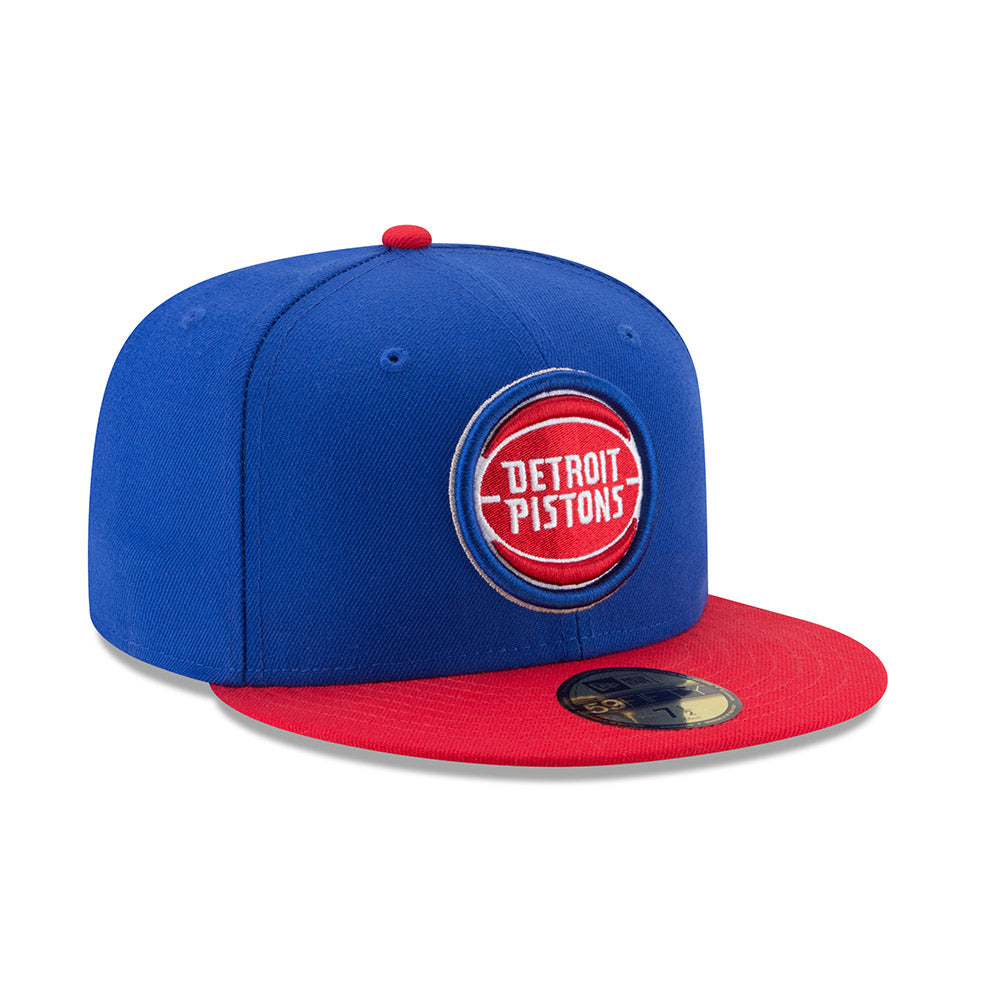 Men's New Era Blue Detroit Pistons Back Half 59FIFTY Fitted Hat