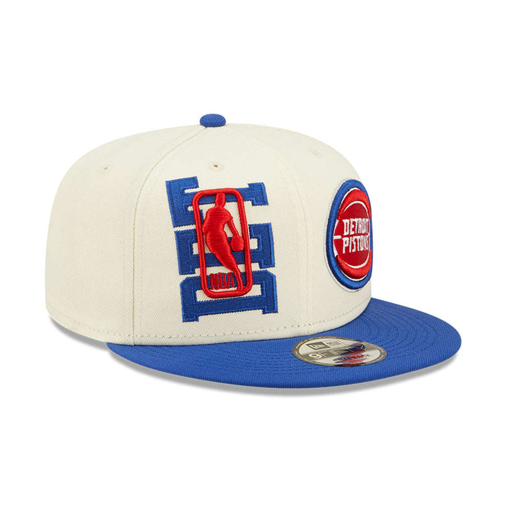 New Era White/Blue Detroit Pistons Back Half 9FIFTY Fitted Hat