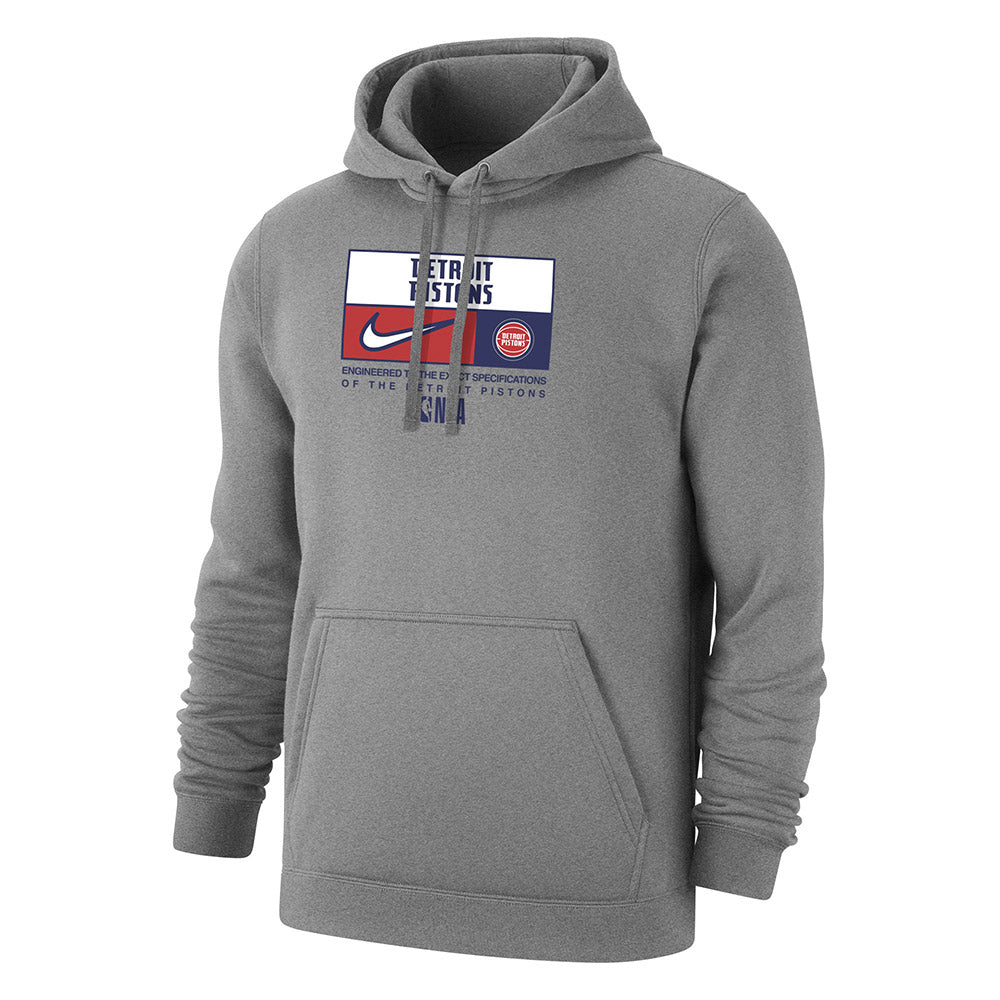 NBA Detroit Pistons White Blue Curvers Zip Up Hoodie - Limotees