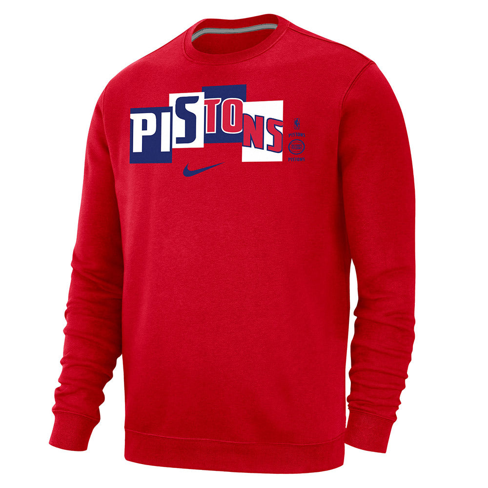 Nike Pistons Remix Fleece Crewneck Sweatshirt | Pistons 313 Shop