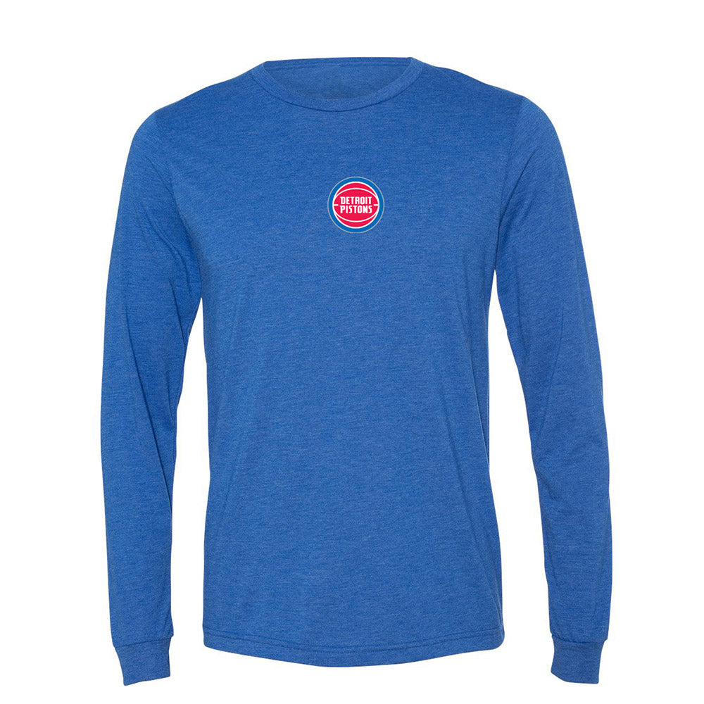 New Era Women's Detroit Pistons Blue Logo Long Sleeve Shirt, XL