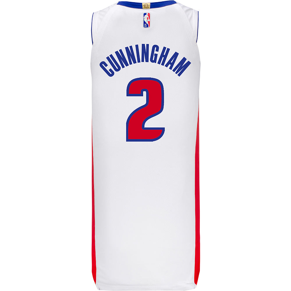 Fanatics Authentic Cade Cunningham Detroit Pistons Autographed Nike White Association Swingman Jersey with 2021 #1 Draft Pick Inscription